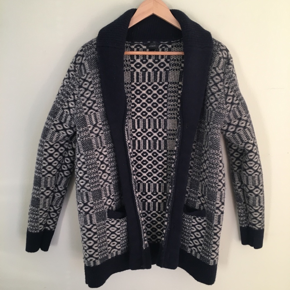 J. Crew Heavyweight Navy Cardigan Size L